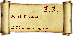 Berzi Katalin névjegykártya